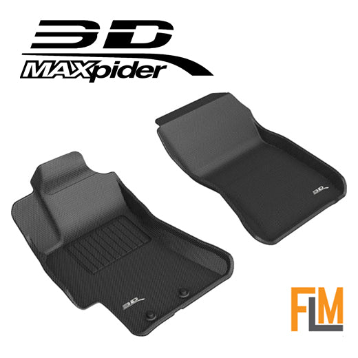 3D MAXpider Kagu 1st Row Black Floor Mats - L1SB02511509 (2008-2014 Subaru Impreza)